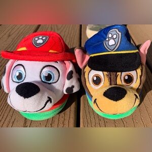 GENTLY LOVED PAW PATROL CHASE AND MARSHALL SLIPPERS TODDLER SIZE 7-8